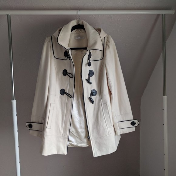 Ricki's White Cream Beige Togglo Coat S - Picture 3 of 8